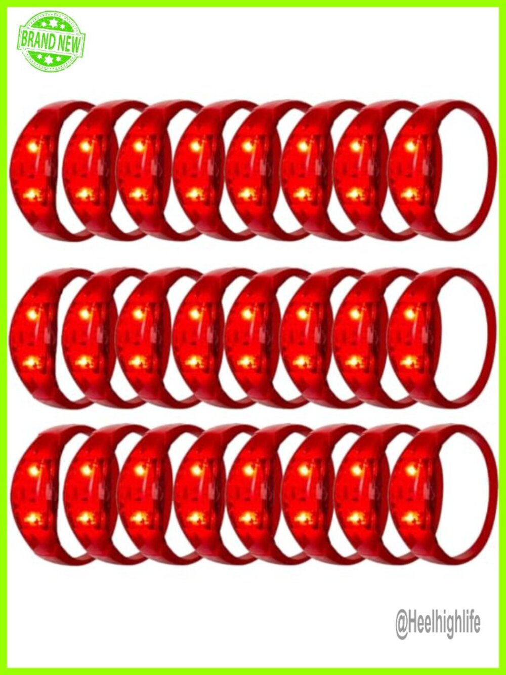 100 Pcs LED Sound Activated Flashing Bracelets Silicone Party Favors